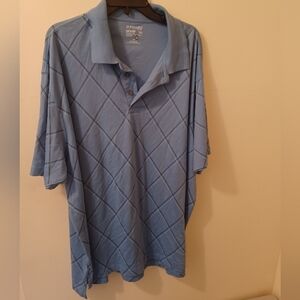 St. Johns Bay quick-dri Light Blue Navy Diamond polo shirt size 3XL (071524B)
